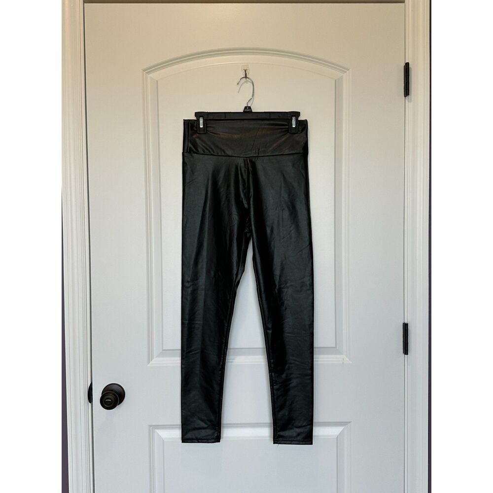 NWT Ginasy Faux Leather Black Leggings Size Medium